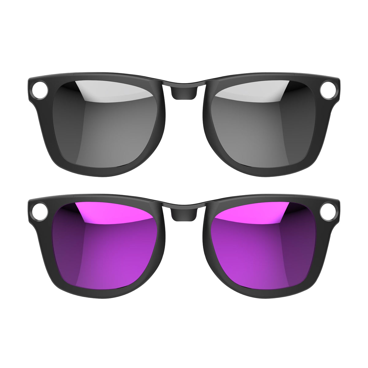 HiBloks Ray-Ban Meta Wayfarer clip in silver reduces glare for daytime driving.