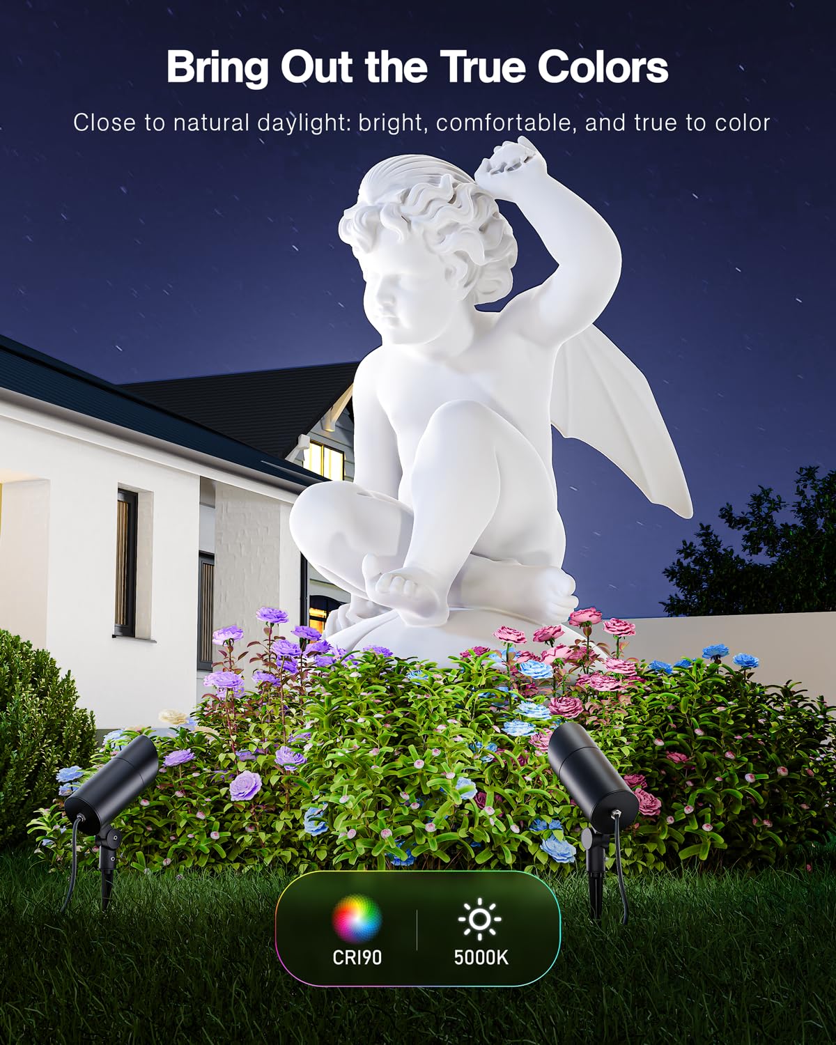 HIBOITEC spotlight flag lighting with daylight 5000K and vivid colors