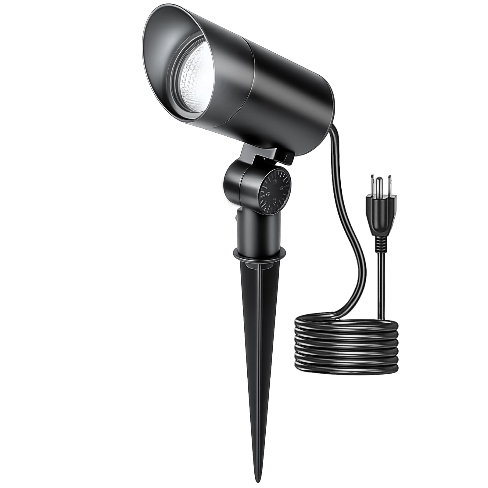 HIBOITEC 30W outdoor spotlight front view illuminates outdoor space clearly