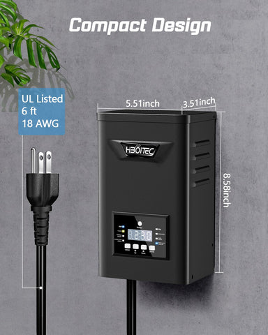 HIBOITEC 200W transformer in use powering landscape lighting setup