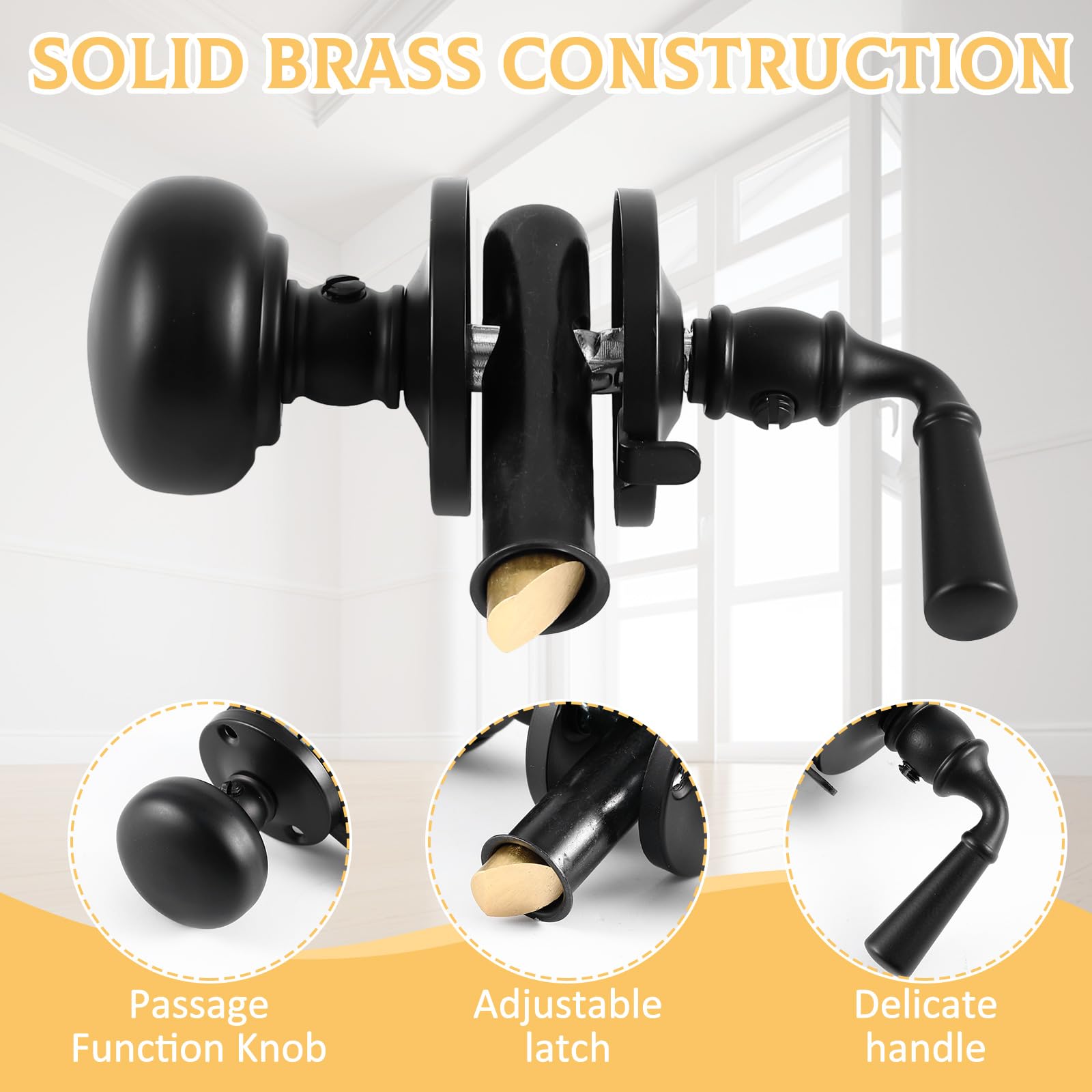 Hicarer brass strike plate offers durable reinforcement for reliable latching.