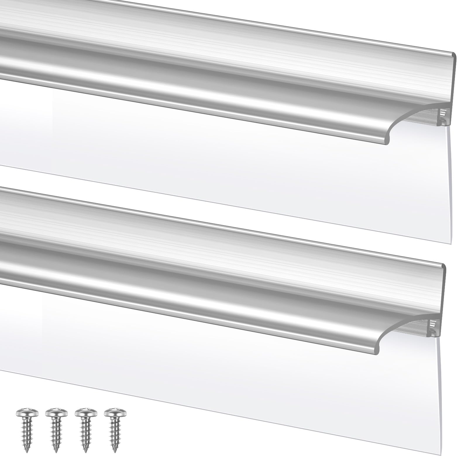 Hicarer chrome framed shower door drip rail 30inch for reduced water splashes.