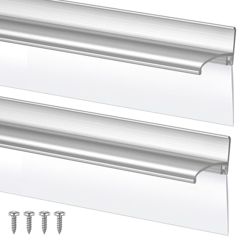 Hicarer chrome framed shower door drip rail 30inch for reduced water splashes.