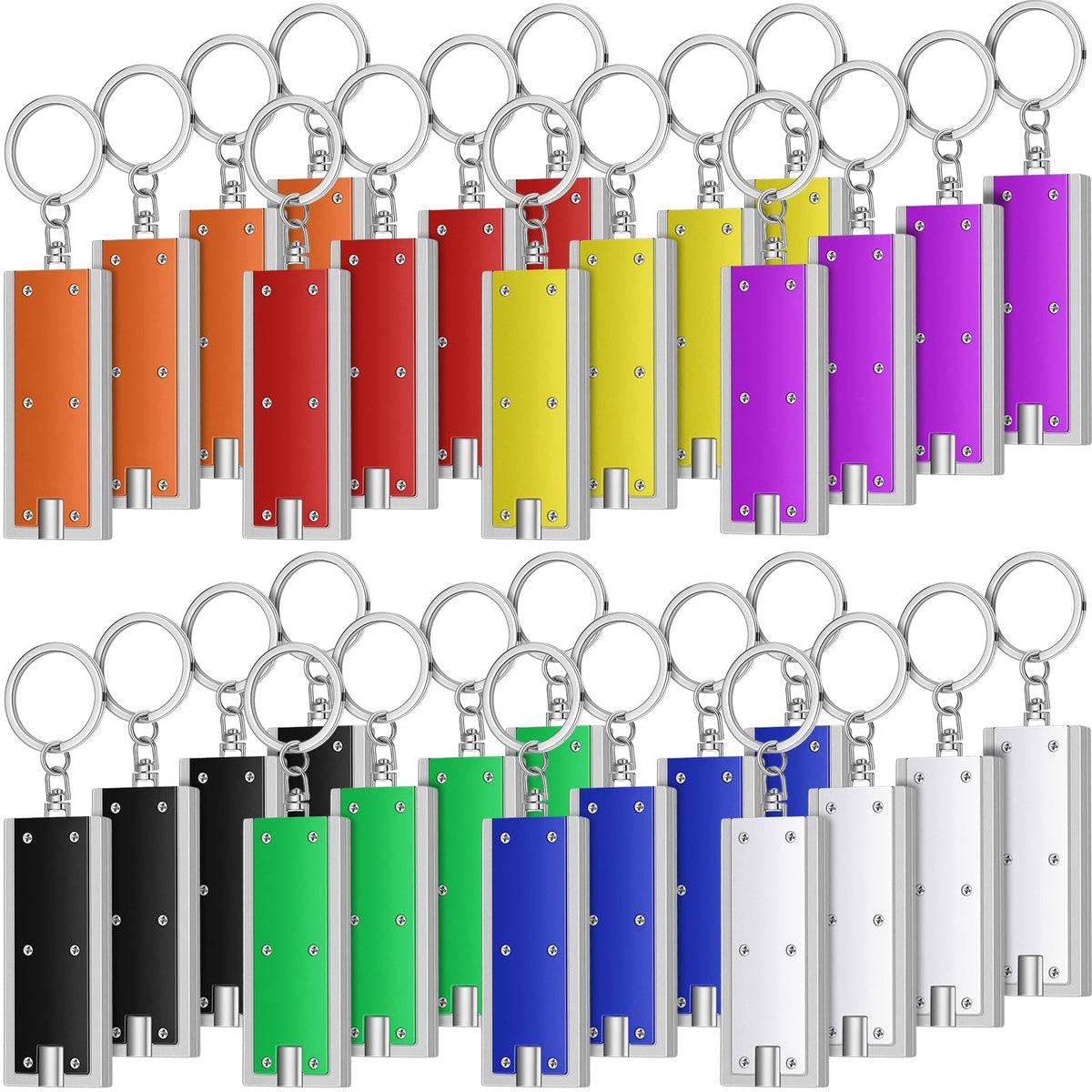 Hicarer mini LED keychain flashlight hanging on a bag for quick access