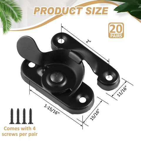 Matte black steel sash lock with base hole for secure attachment.
