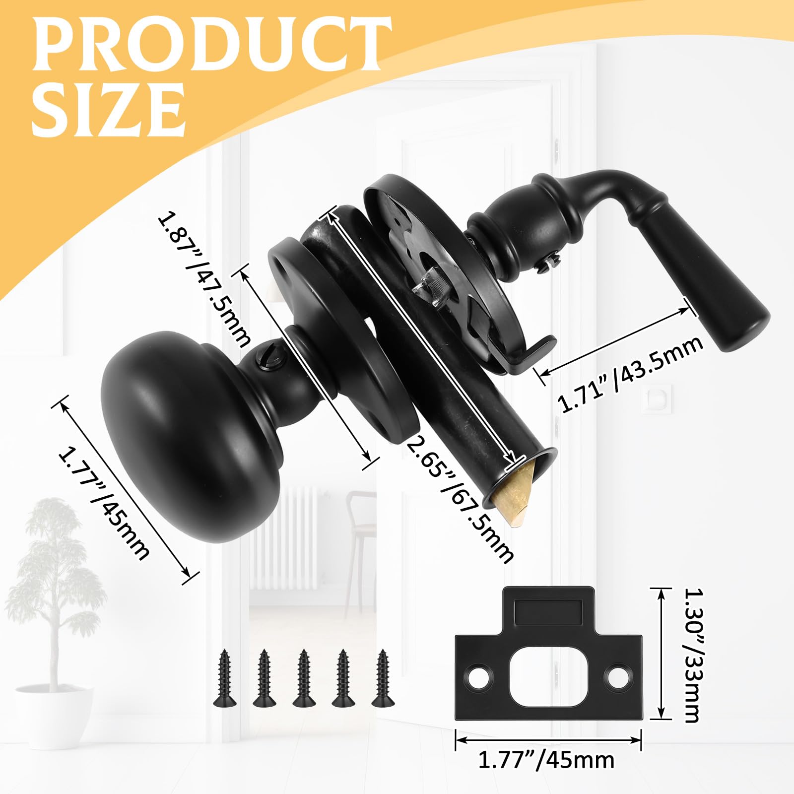 Hicarer storm door handle with lock in black for secure access.