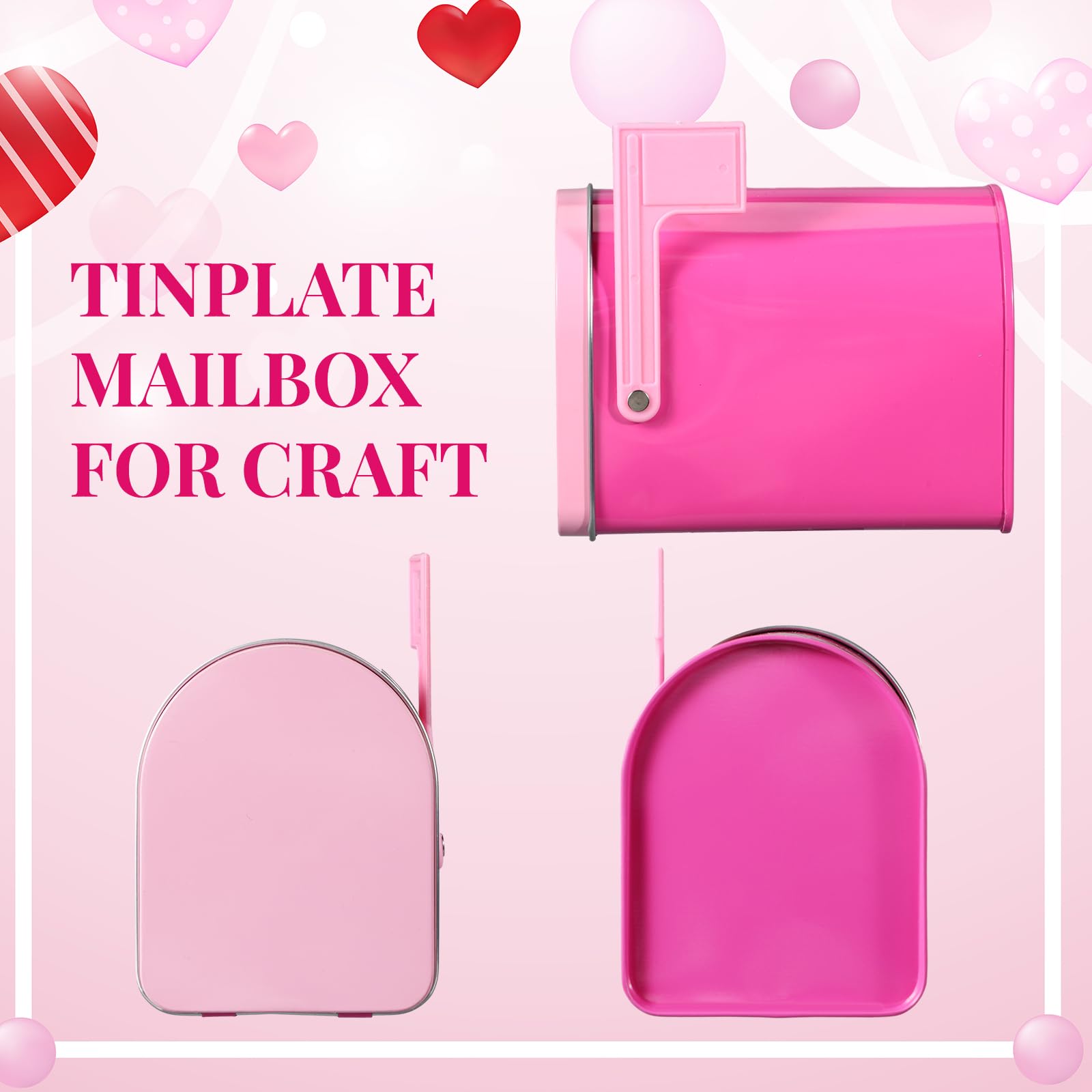 Hicarer Valentine tinmailbox pink with vibrant color enhances party favors