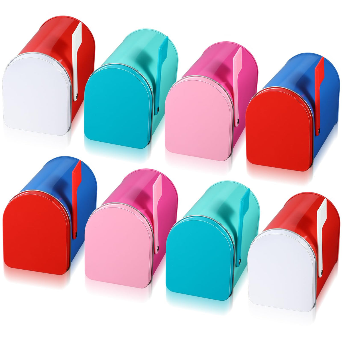 Hicarer Valentine tinmailbox red with swinging flag, ideal for classroom crafts