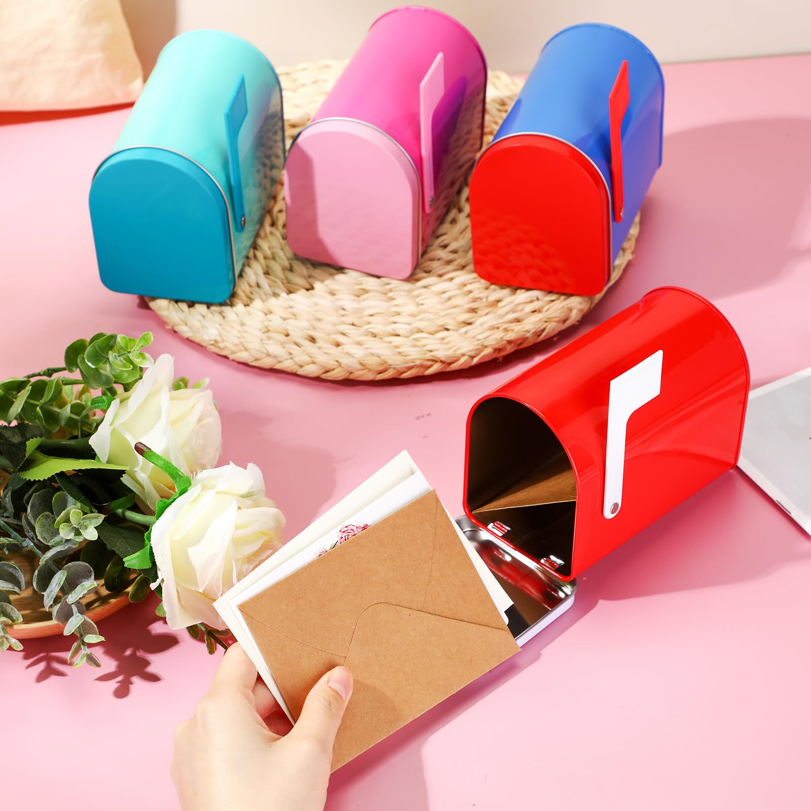 Hicarer Valentine tinmailbox royal blue designed for creative decor and gifts