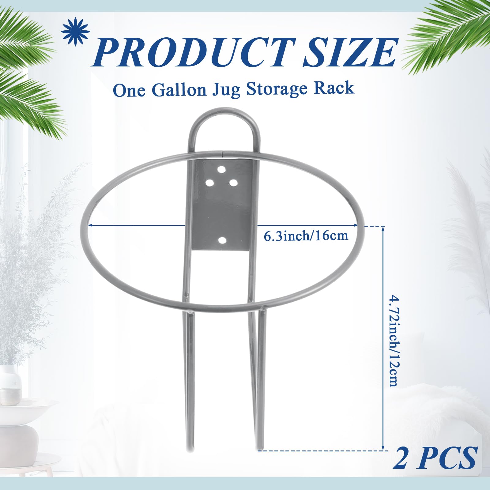 Hicarer wall-mounted 1-gallon jug holder provides sturdy storage in kitchen or garage.