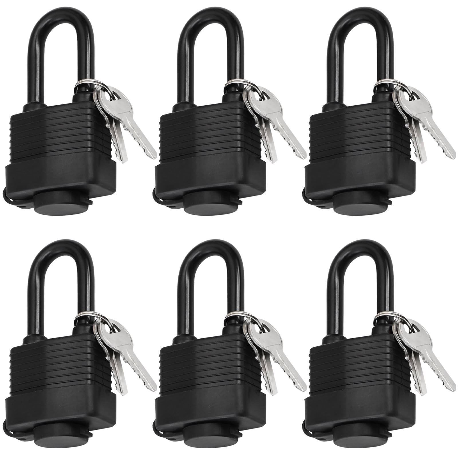 Hiceeden 6-pack keyed-alike padlocks with heavy-duty shackle for secure gates