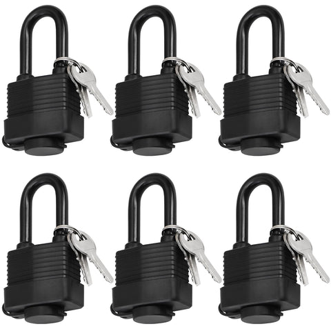 Hiceeden 6-pack keyed-alike padlocks with heavy-duty shackle for secure gates