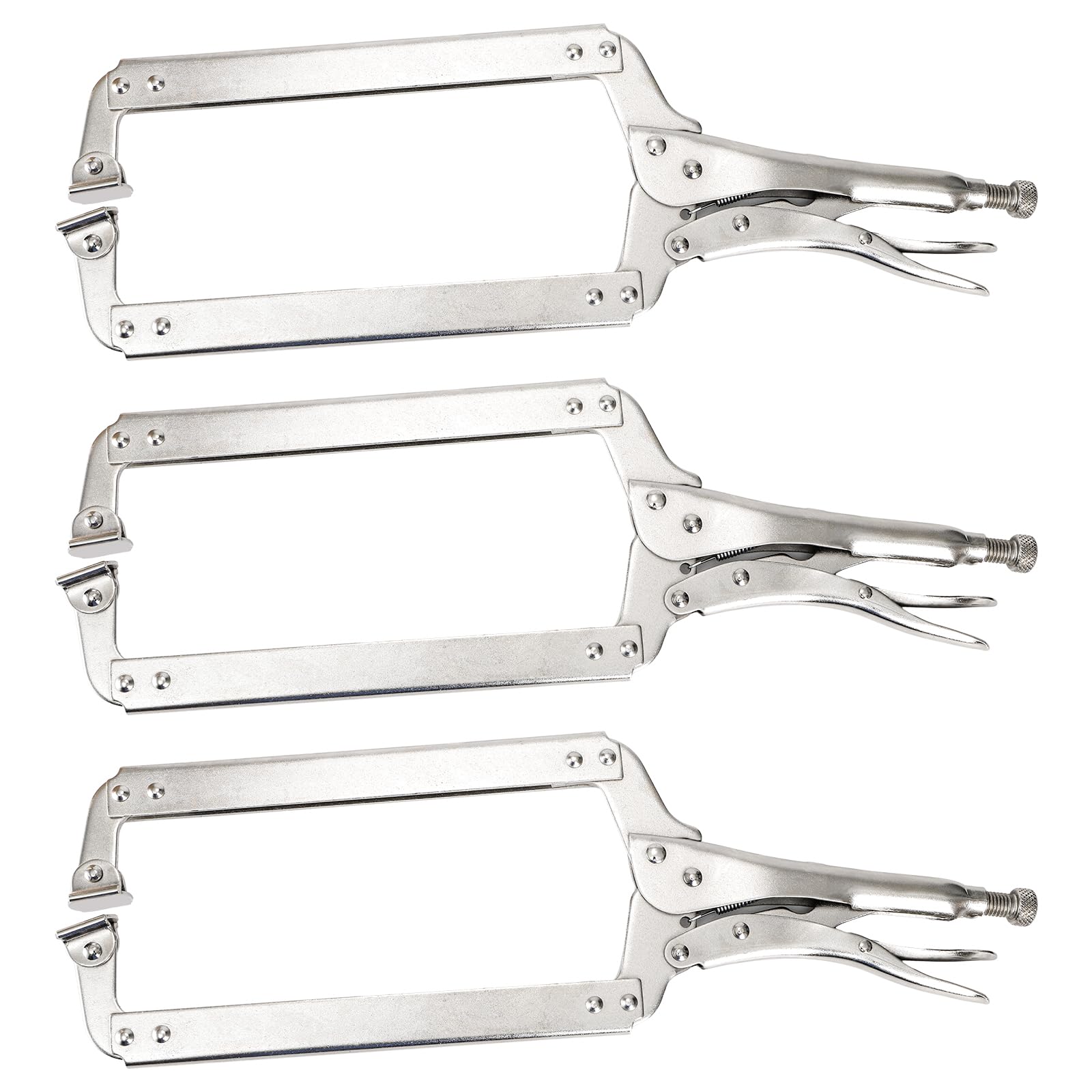 Hiceeden 3-pack 18-inch deep C clamp with swivel pads for versatile holding