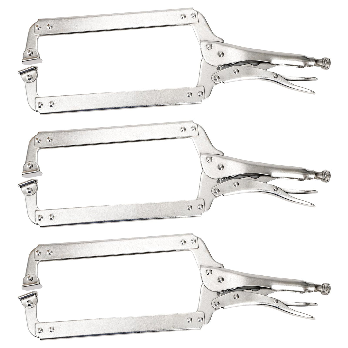 Hiceeden 3-pack 18-inch deep C clamp with swivel pads for versatile holding