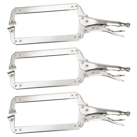 Hiceeden 3-pack 18-inch deep C clamp with swivel pads for versatile holding