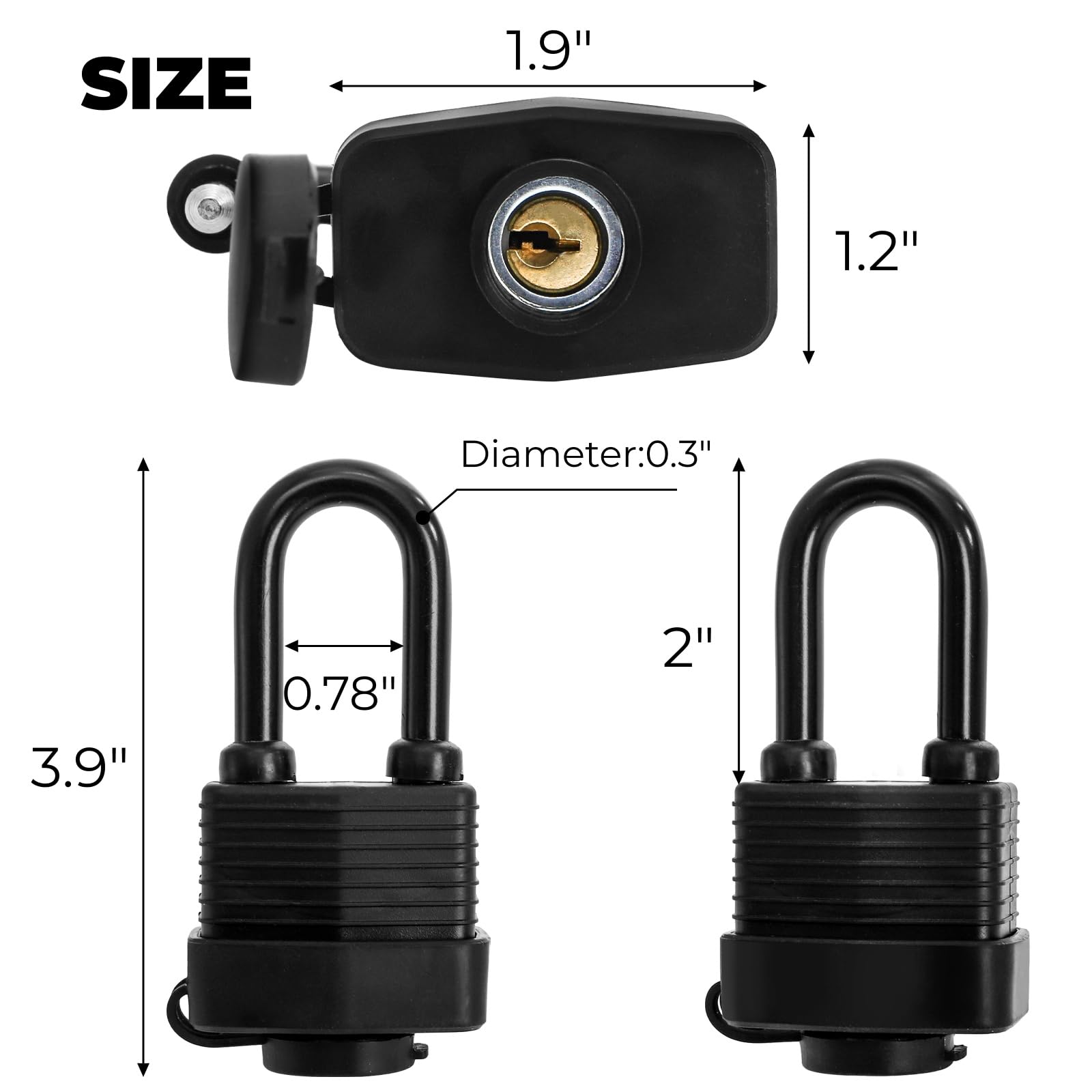 Hiceeden heavy-duty laminated steel shackle padlock protects tools and storage