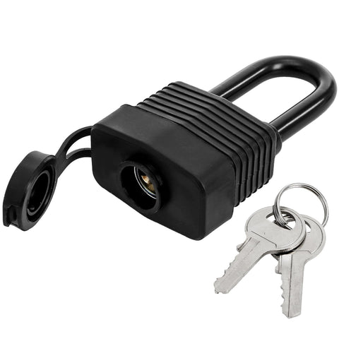 Hiceeden textured PVC body padlock offers a firm grip outdoors