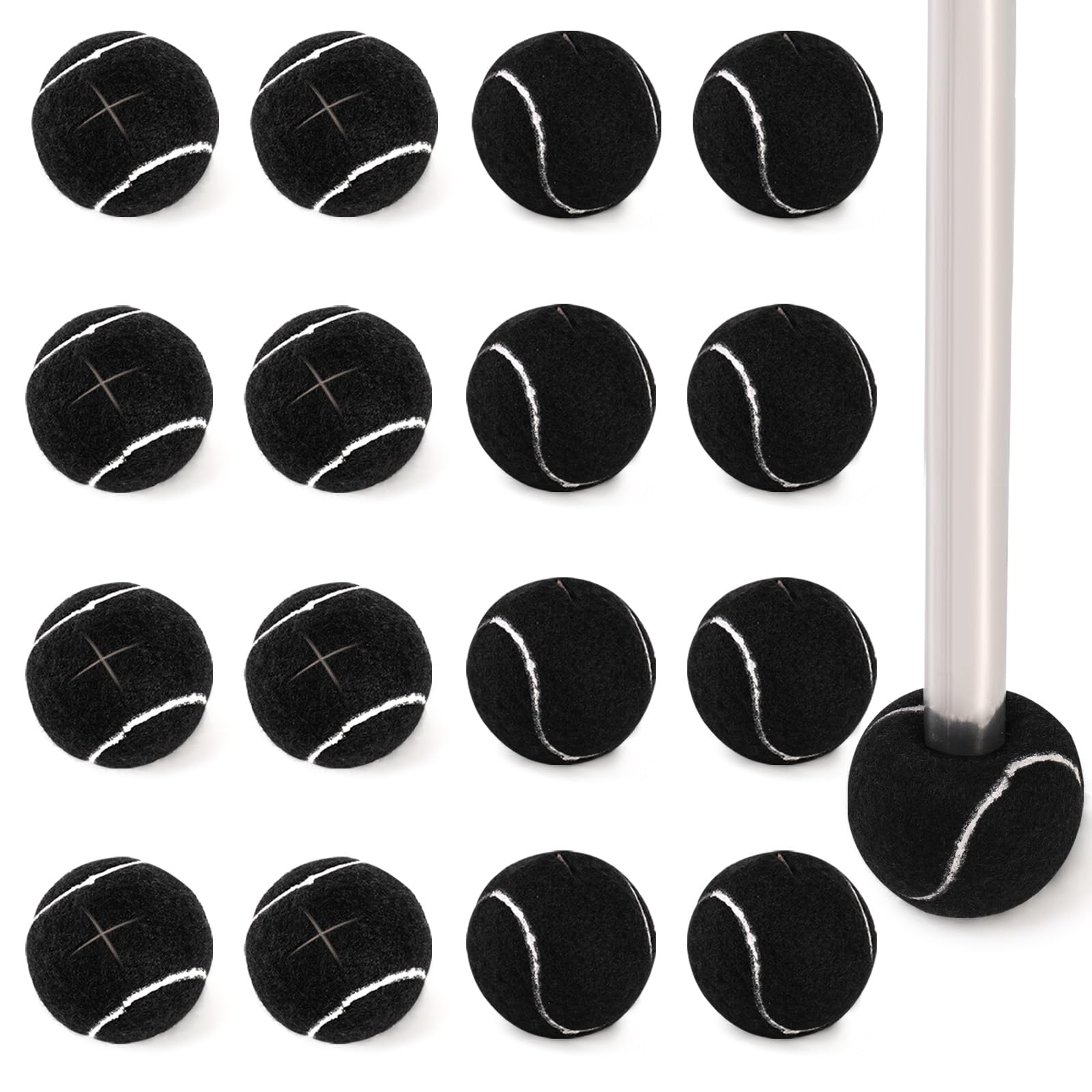 Hiceeden walker tennis ball black closeup showing sturdy glide for smooth movement
