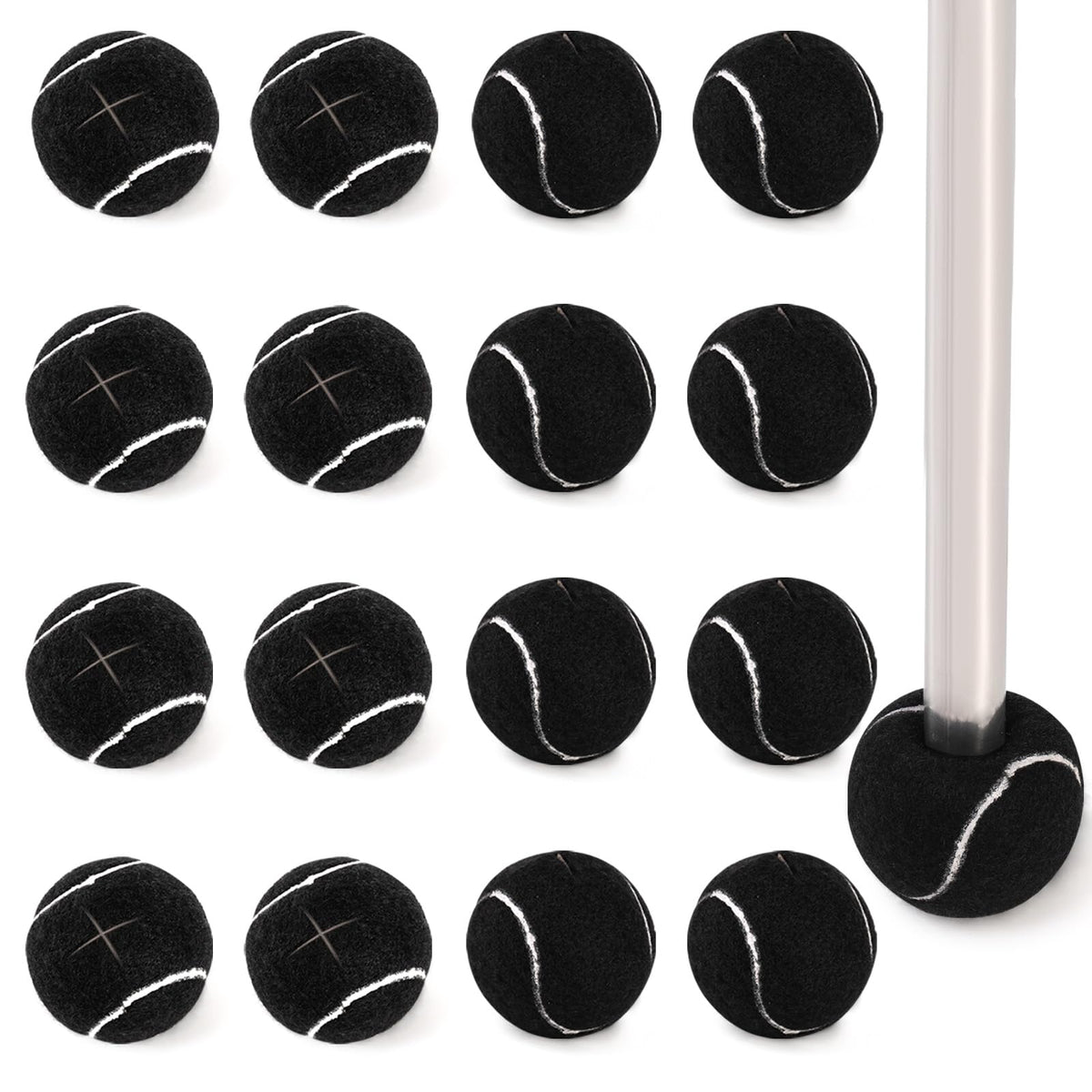 Hiceeden walker tennis ball black closeup showing sturdy glide for smooth movement