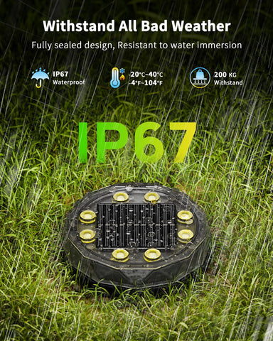 Hicotet solar ground light easy installation requires no wiring.