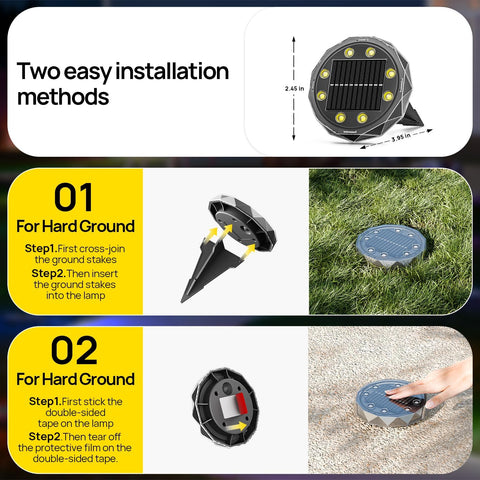 Hicotet quick-install ground stakes fit into lawn with no wiring