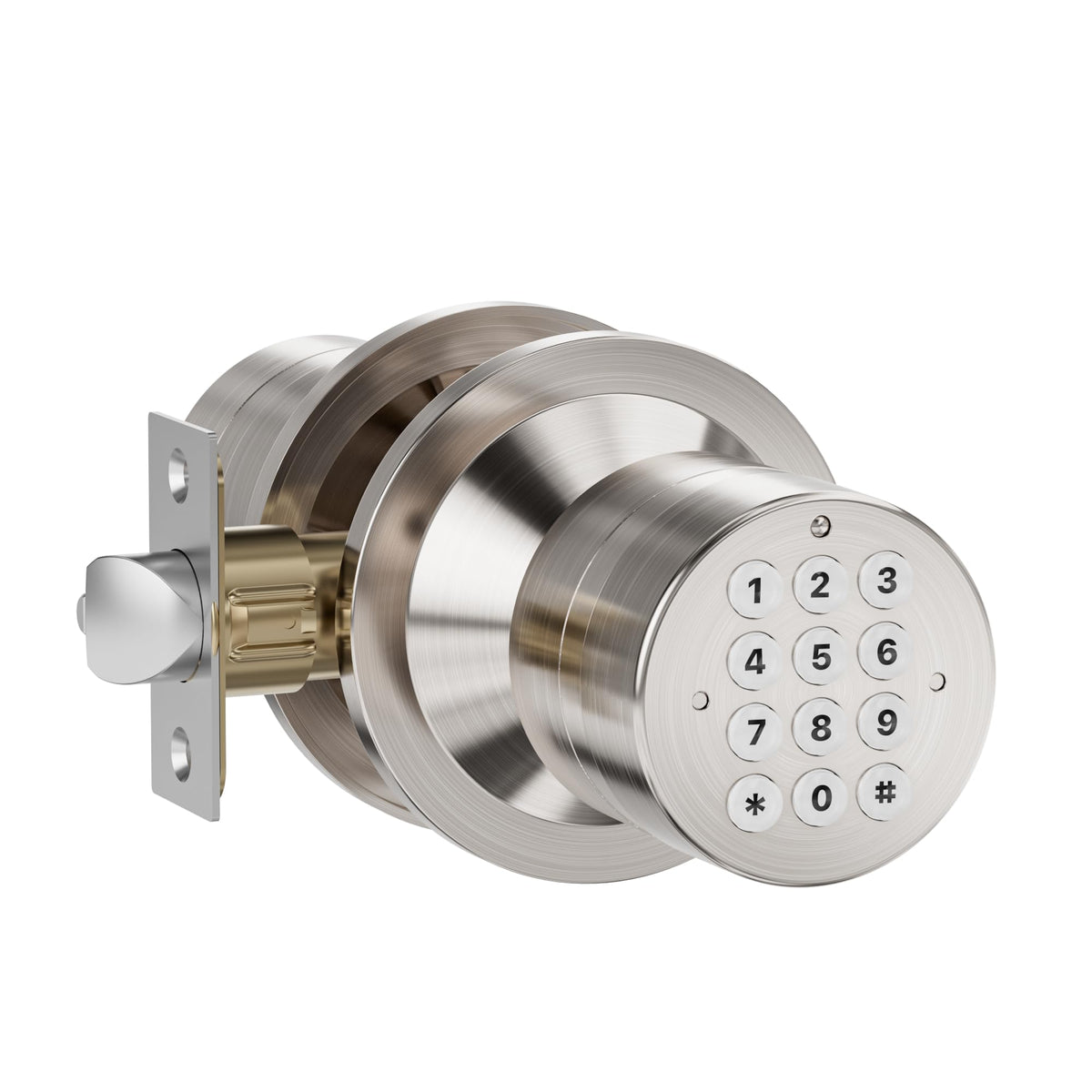 HIDALIFE door knob with keypad backlit for easy night entry.