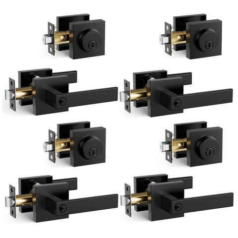 HIDALIFE front door lock set with keyed entry for secure exterior access