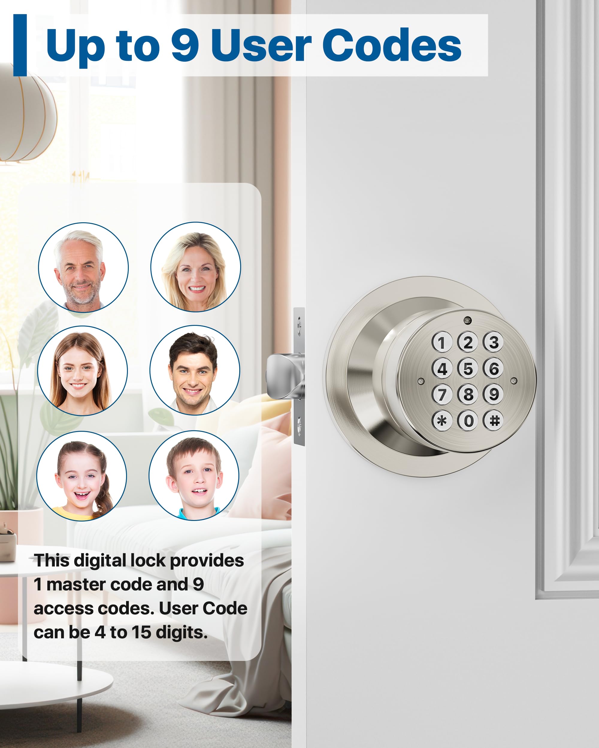 HIDALIFE keypad lock with mute mode keeps codes private.