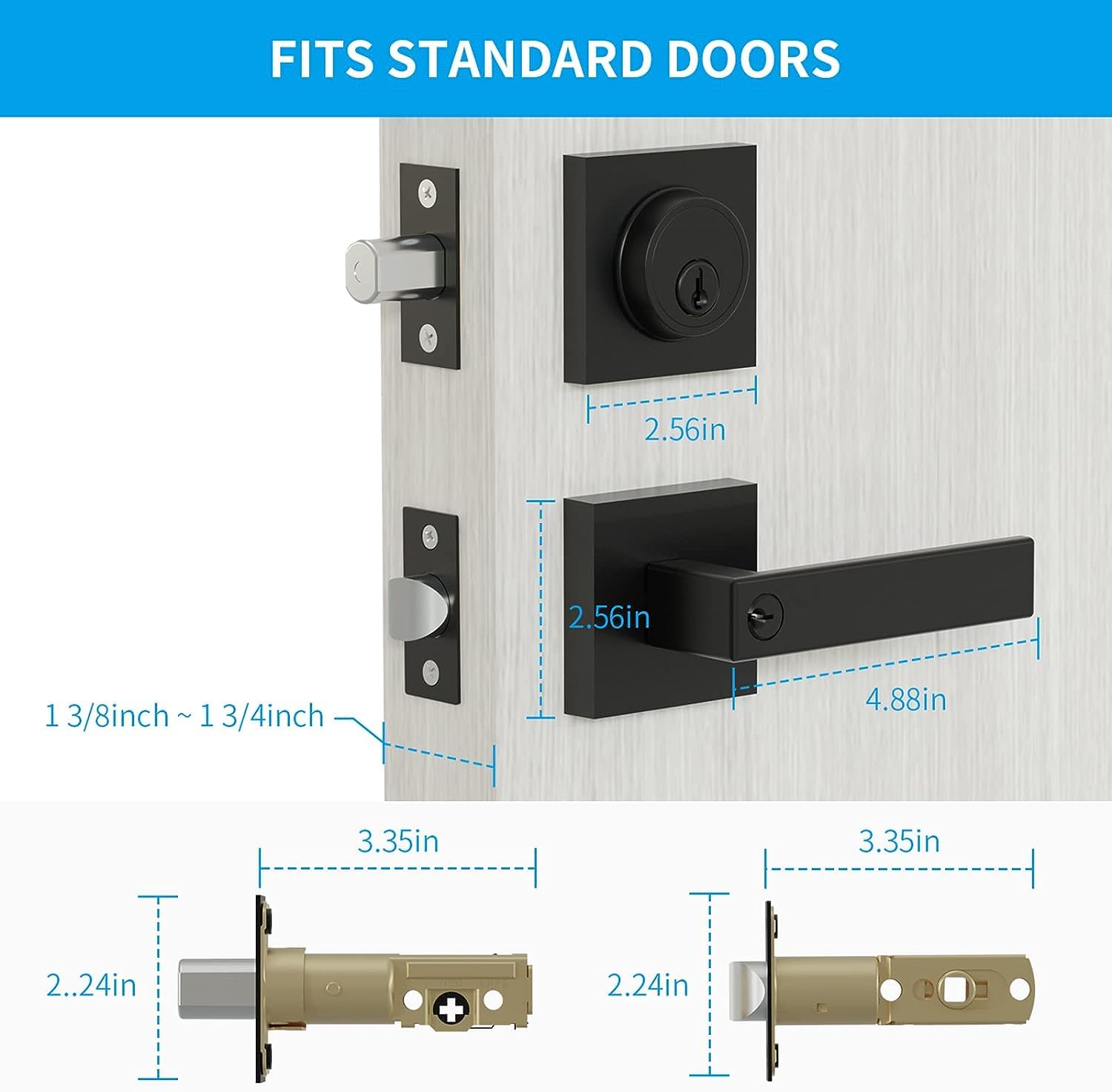 HIDALIFE reversible handle for right or left swinging doors.