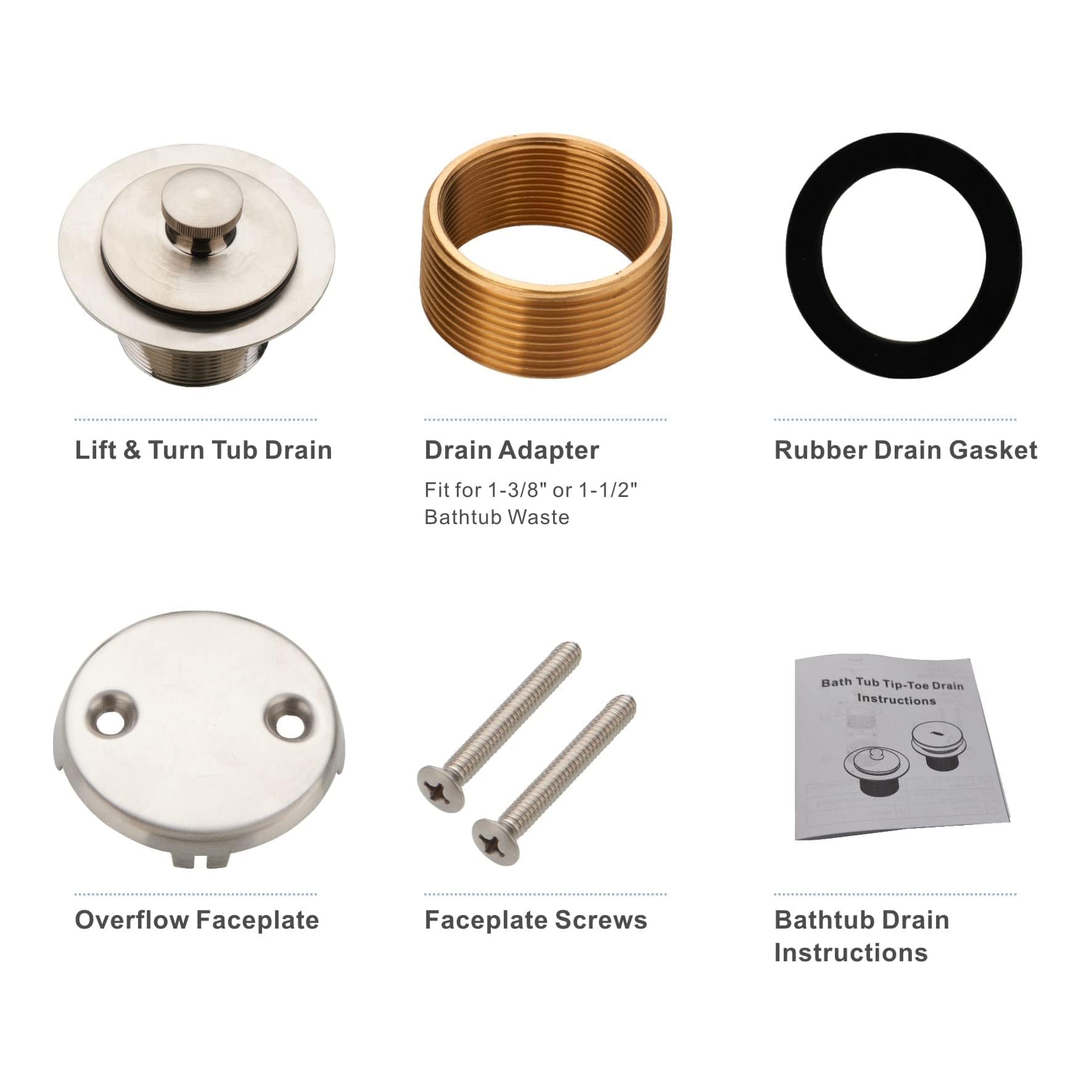 HIDROP tub drain stopper illustrates simple lift and turn sealing action
