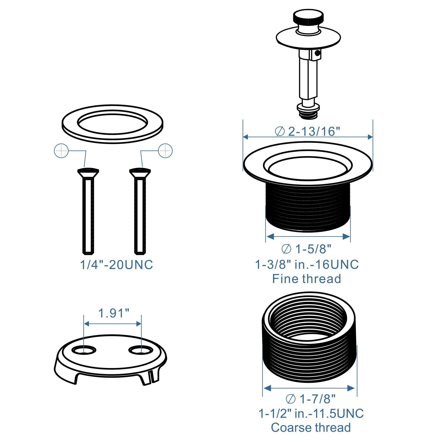 HIDROP universal fit emphasizes compatibility across common tub drain sizes