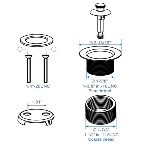 HIDROP universal fit emphasizes compatibility across common tub drain sizes
