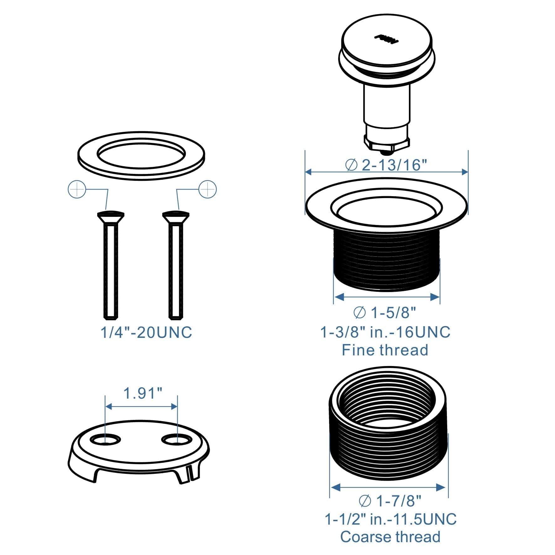HIDROP tub drain kit during installation showing quick, tool-free setup