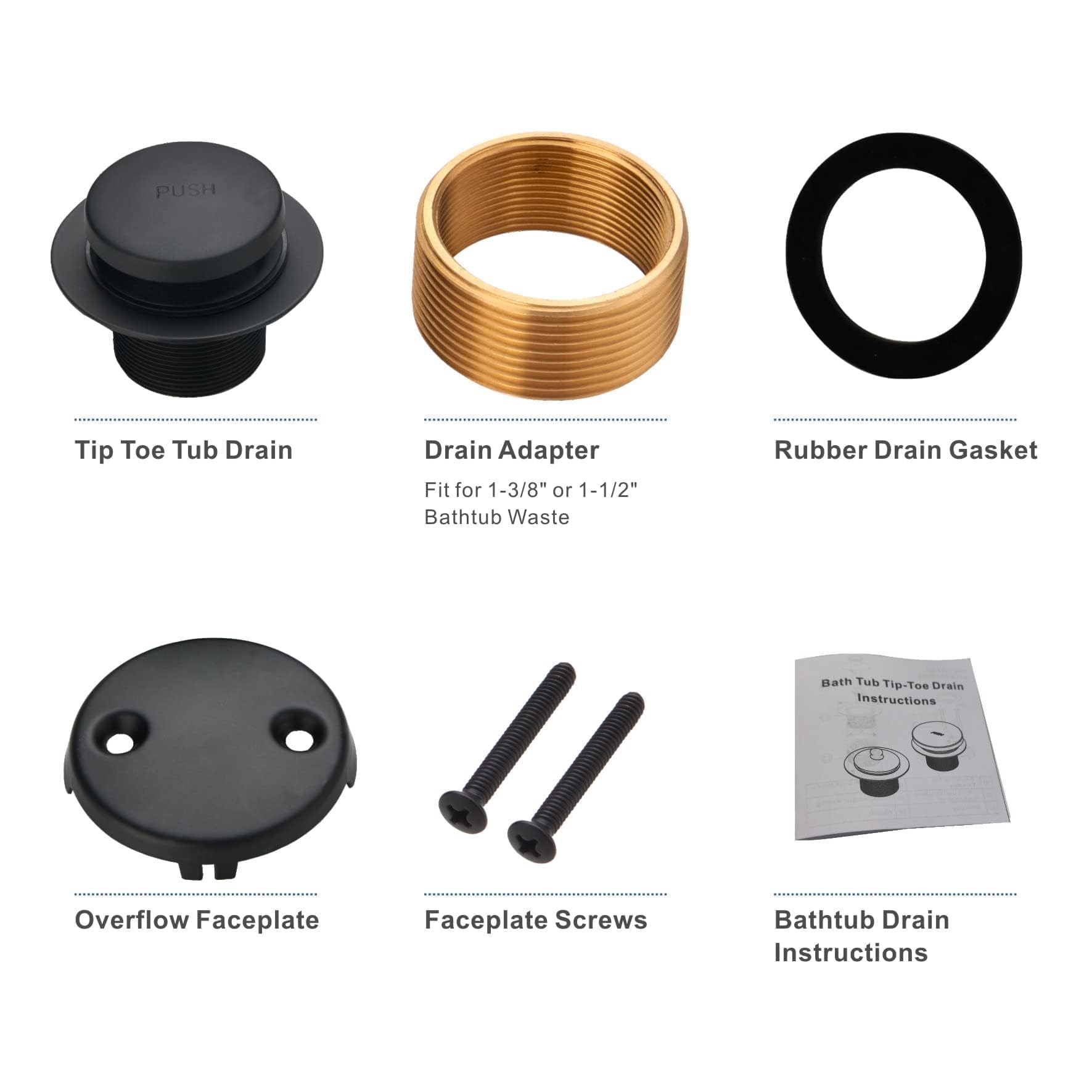 HIDROP universal fit diagram highlights 1-3/8 and 1-1/2 inch compatibility