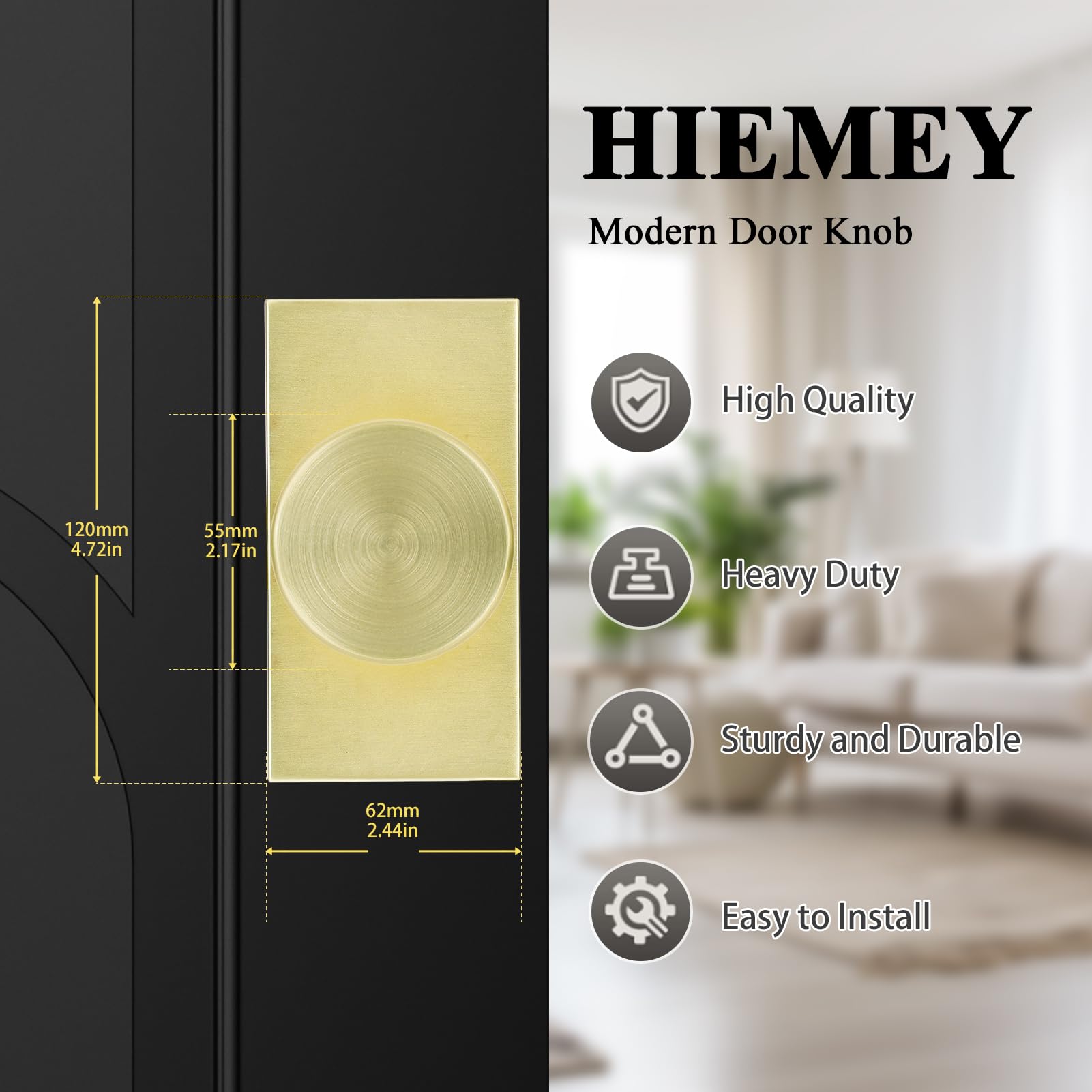 HIEMEY adjustable latch showing options for 2-3-8 in or 2-3-4 in.