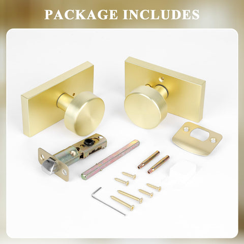 HIEMEY privacy gold knob suited for bedrooms and bathrooms.