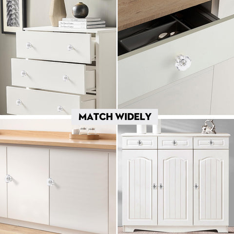 HIEMEY crystal drawer pulls with octagon design for cabinets