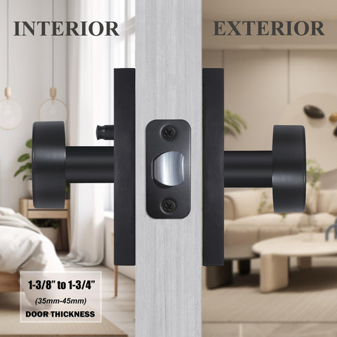 70 mm backset option demonstrated on HIEMEY matte black knob.