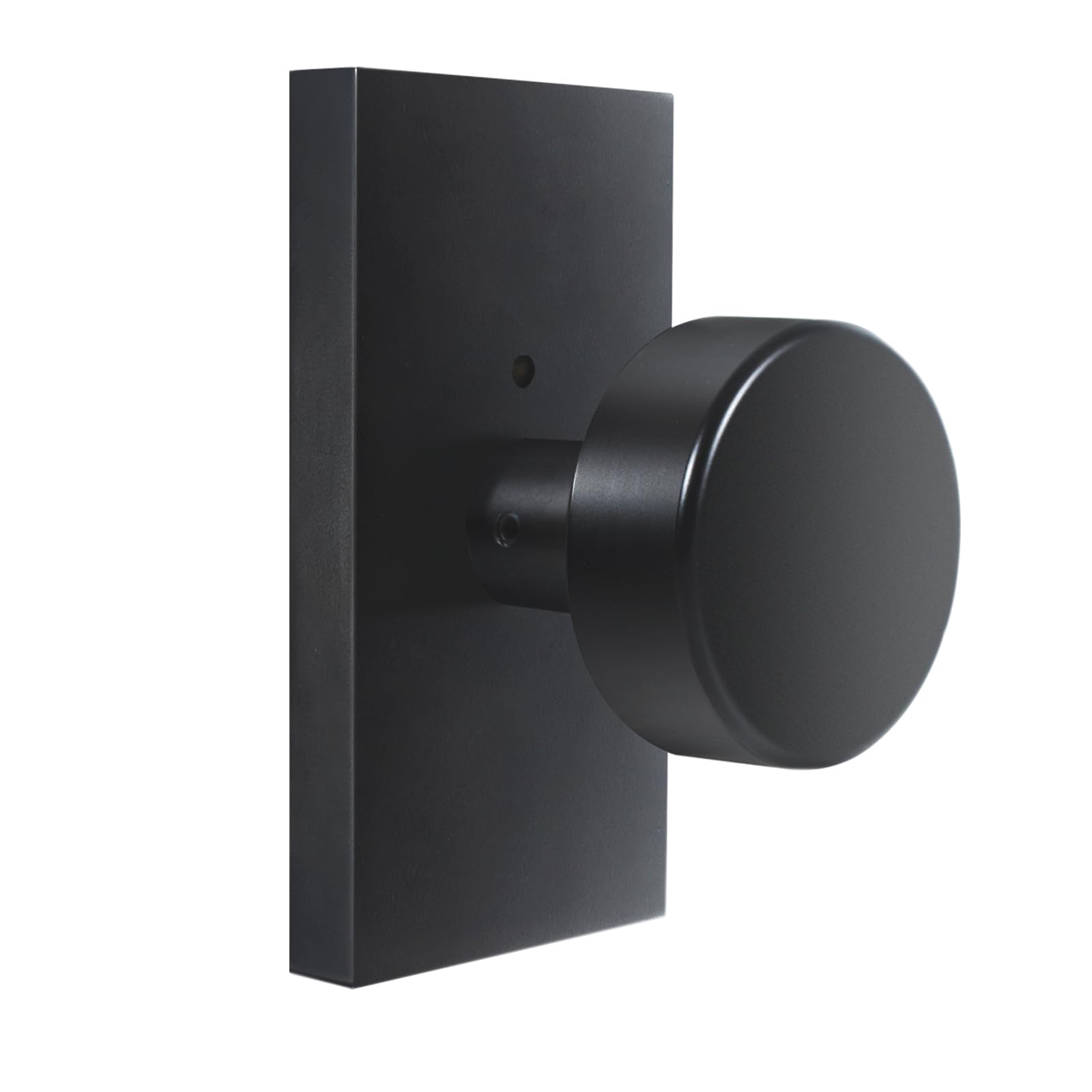 HIEMEY matte black interior privacy door knob for bedroom or bathroom.