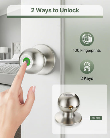 Hiencetec fingerprint door knob interior view highlighting smooth operation.