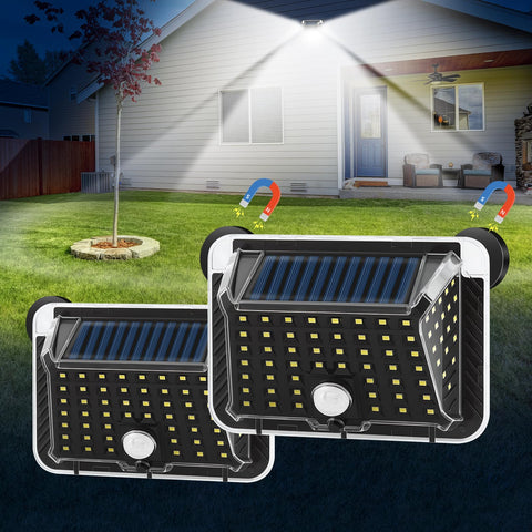 Hifor magnetic solar light with 90 LEDs for broad yard illumination.