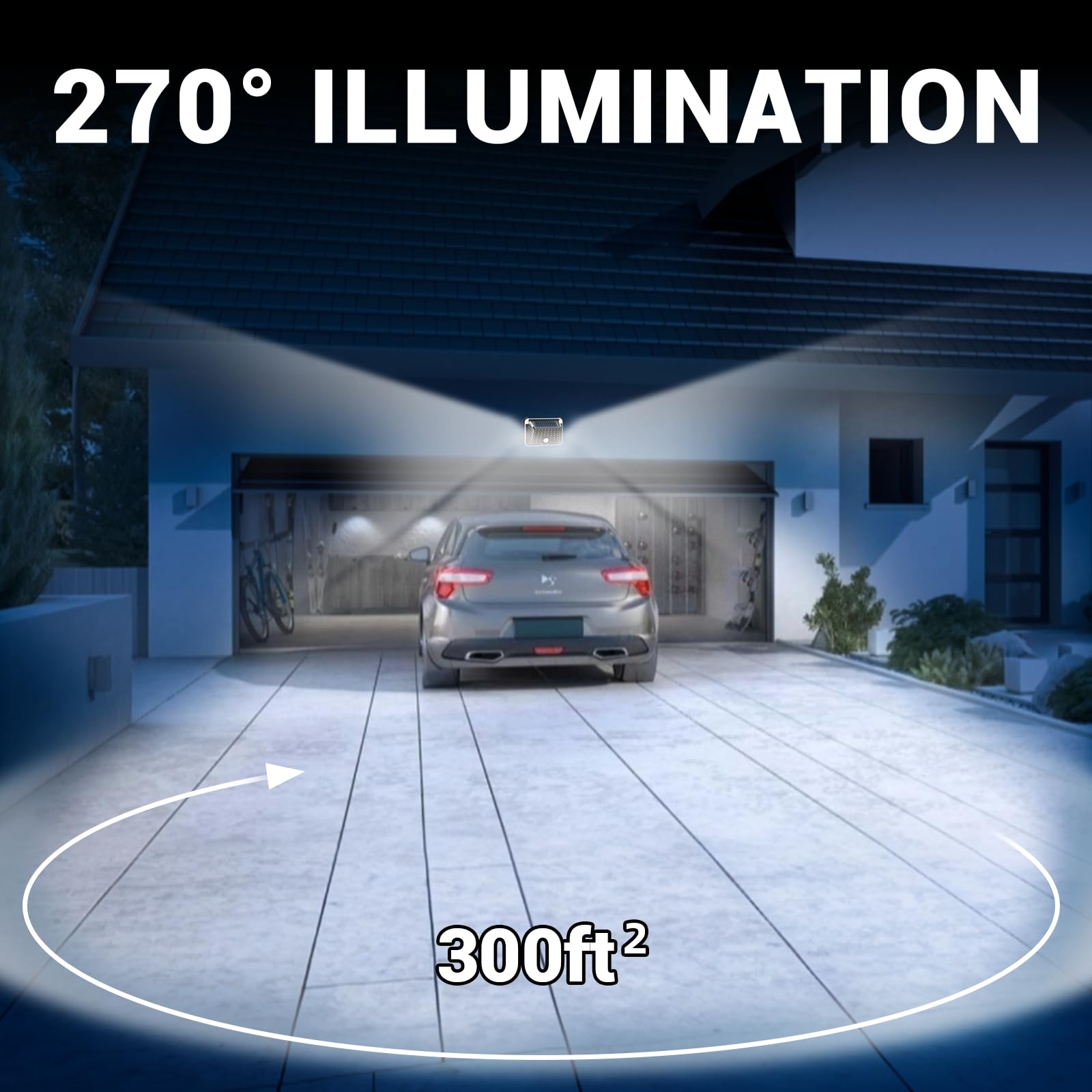 Hifor 90 LED solar light with motion sensor for secure night pathways.