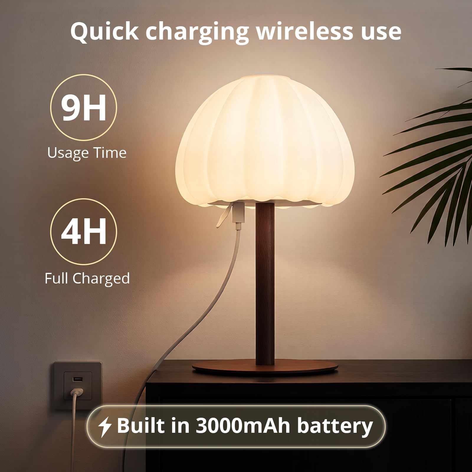 Hifree cordless lamp delivers up to nine hours of continuous use.