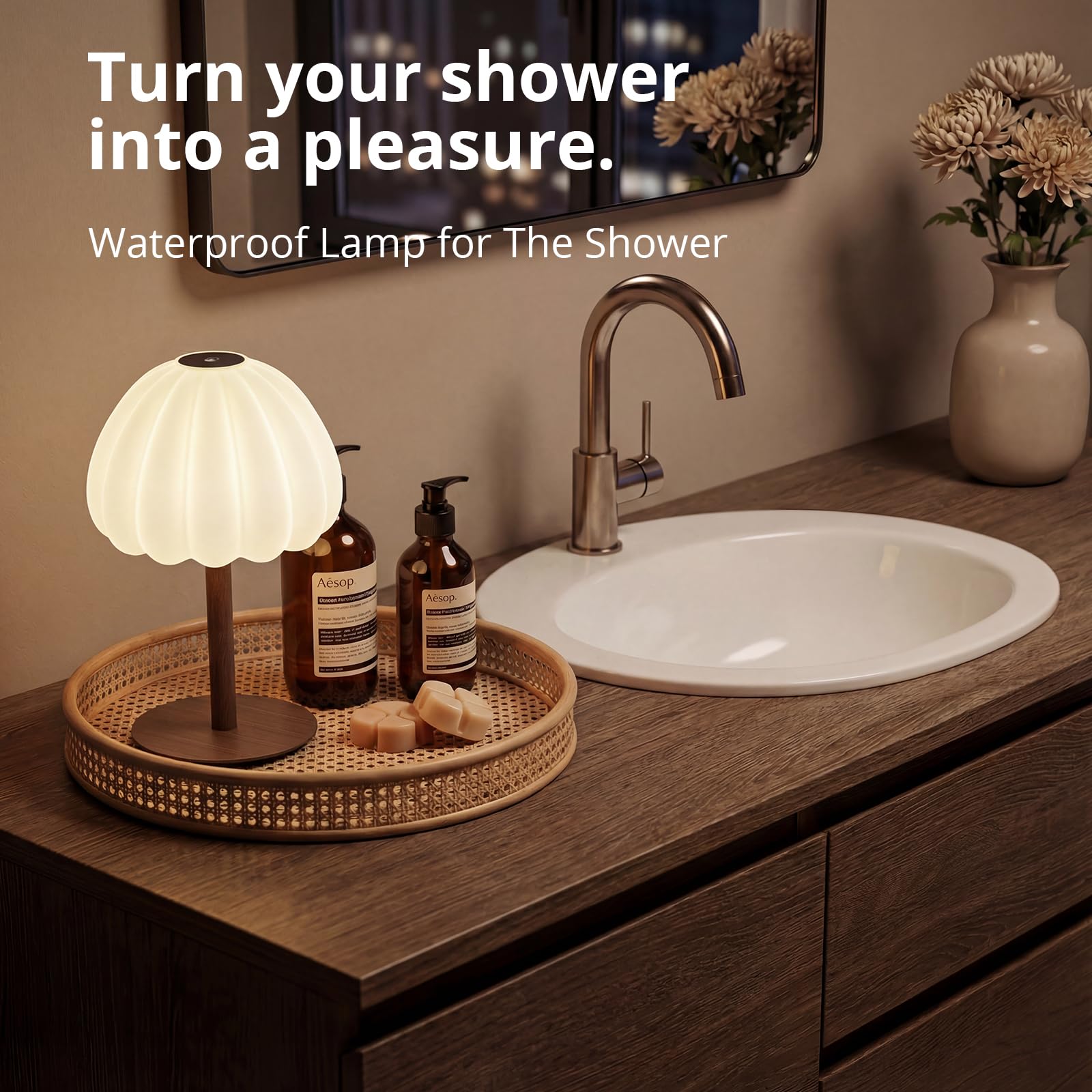 Hifree shower lamp RGB color cycle offers customizable mood lighting.