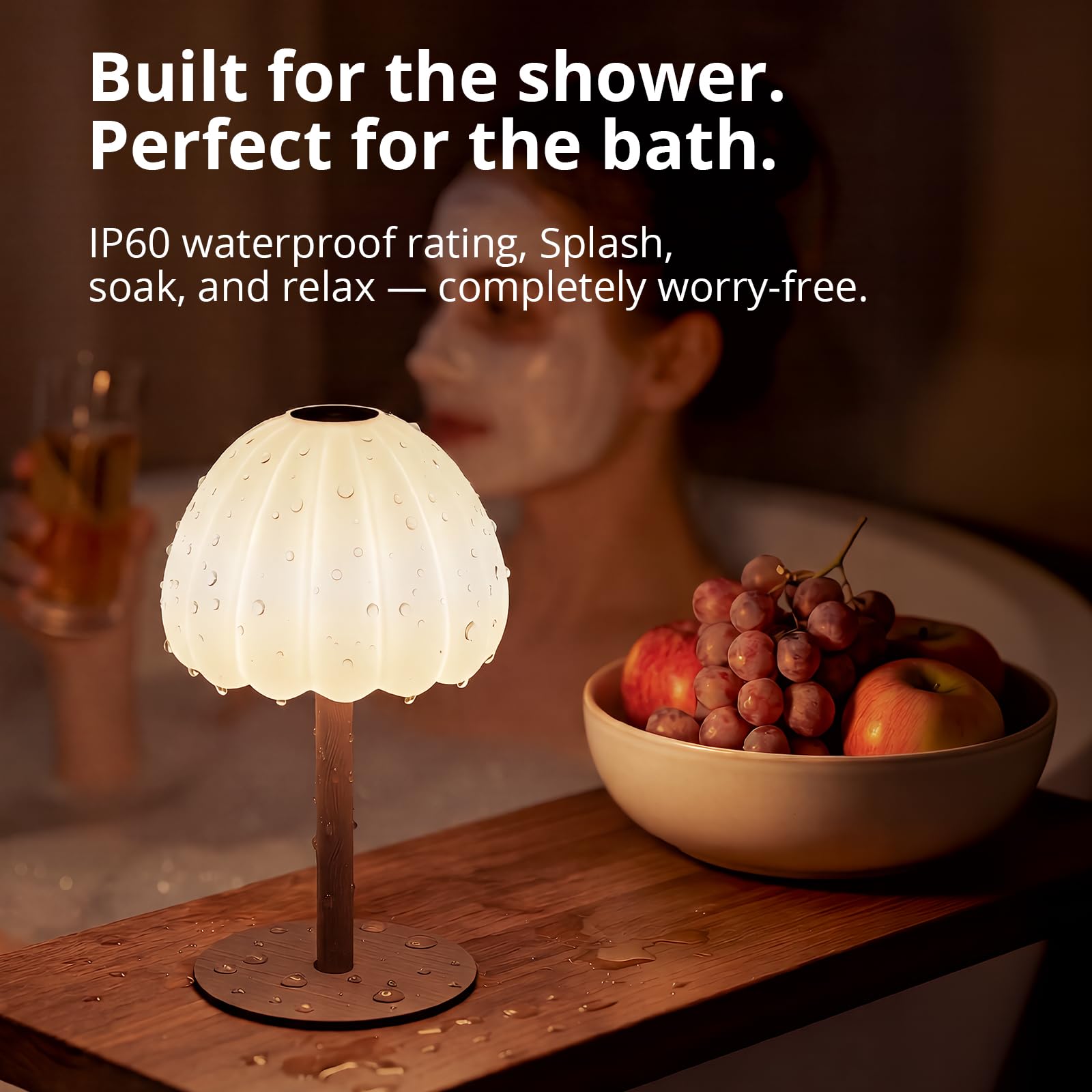 Hifree shower lamp touch switch top and base for easy control.