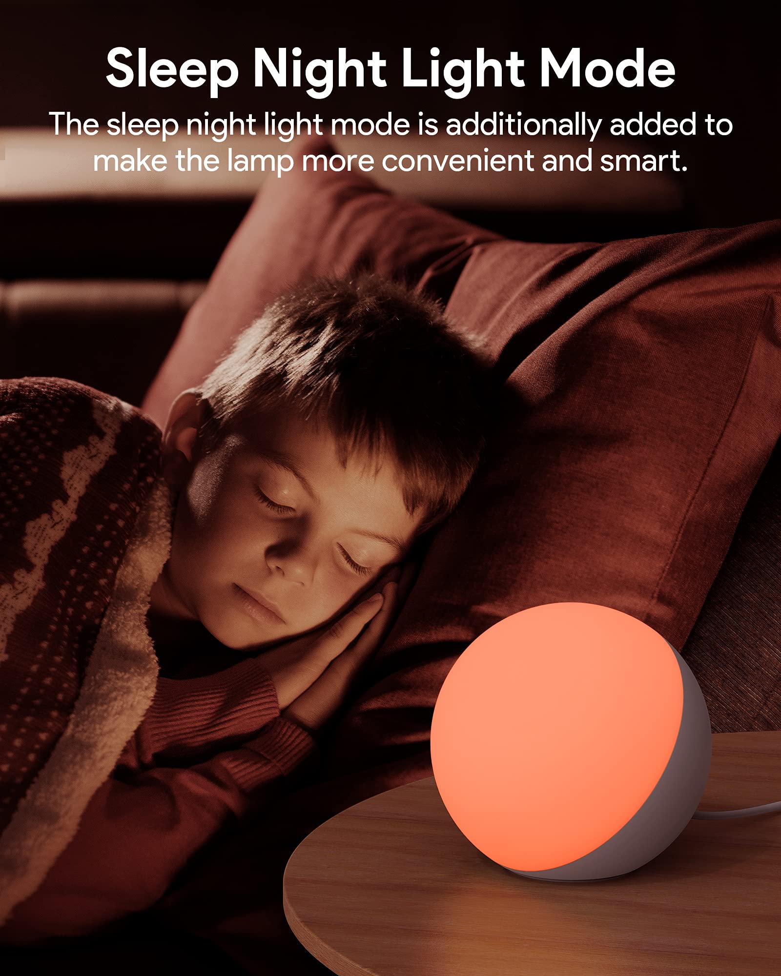 Hifree Smart Table Lamp color-cycle LED effects create ambient room vibe.