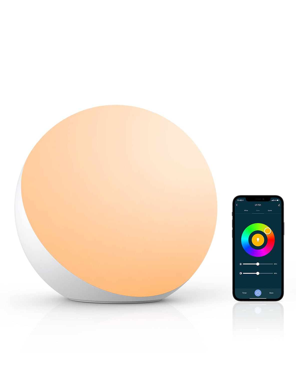 Hifree Smart Table Lamp front view for compact bedside lighting and easy access.