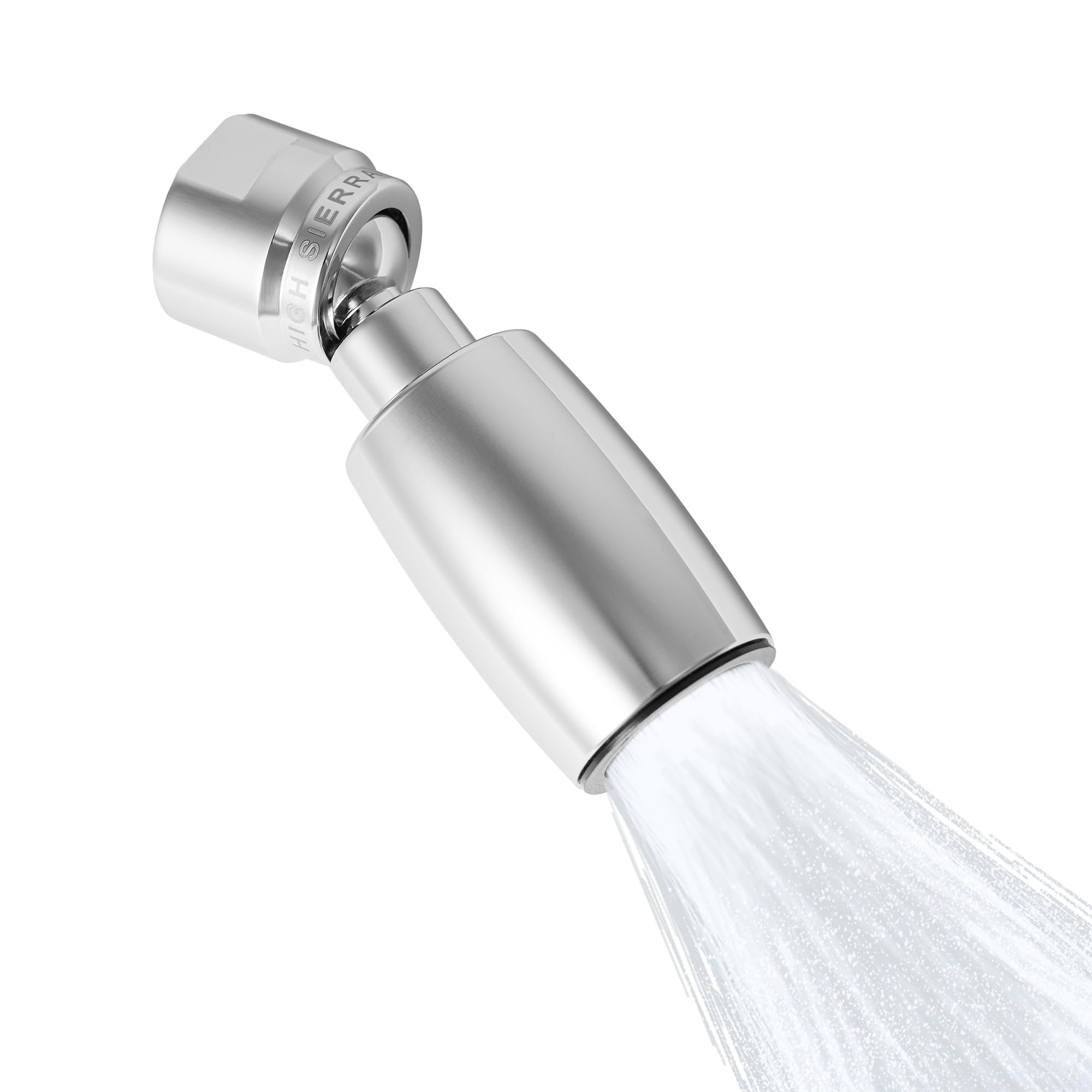 High Sierra Classic rain-like cascade showerhead in polished chrome for thorough rinsing