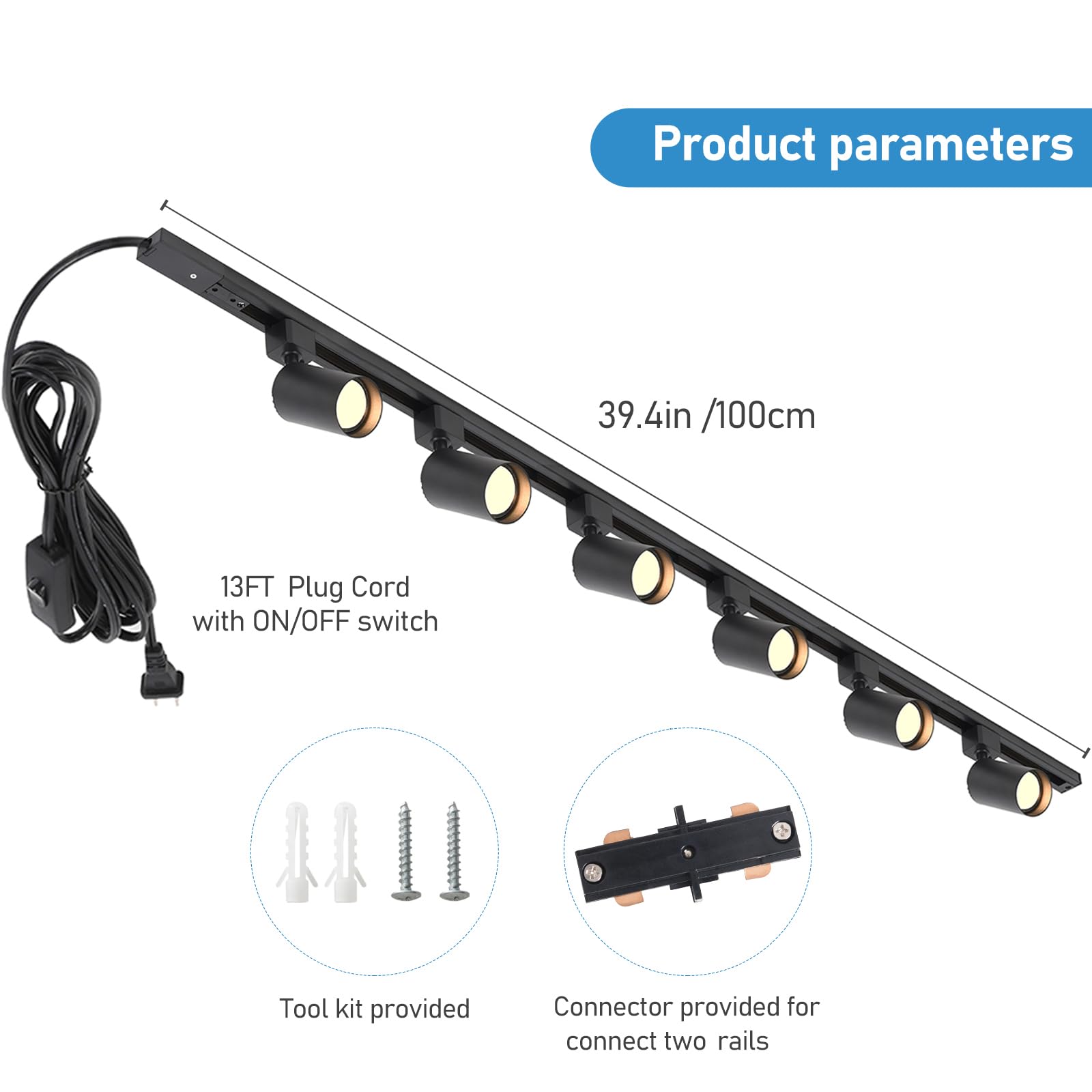 Hiiglxii GU10 adjustable track heads offer precise beam direction for artwork and tasks.