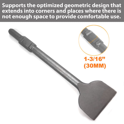 HIGOSPRO tile scraper removes ceramic tile and adhesive in a real-use scenario